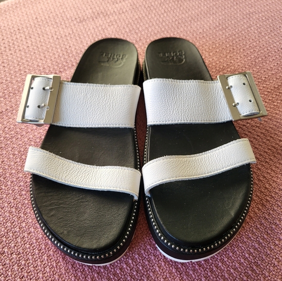 Sorel White Black Roaming Two Strap Slide Sandals Women's Size 7 - Picture 8 of 12